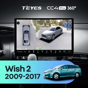 Штатная магнитола Teyes CC4 Pro 360 12/256 Toyota Wish 2 XE20 (2009-2017) (13")