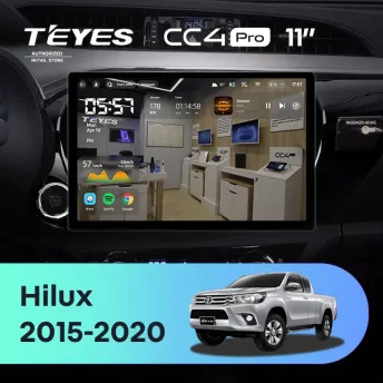 Штатная магнитола Teyes CC4 Pro 8/128 Toyota Hilux Pick Up (2015-2020) (11")