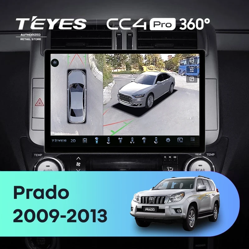 Штатная магнитола Teyes CC4 Pro 360 12/256 Toyota Land Cruiser Prado 150 (2009-2013) F2 Тип-B (11")
