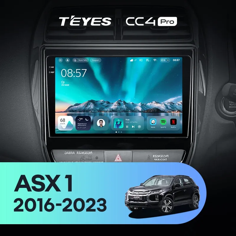 Штатная магнитола Teyes CC4 Pro 8/128 Mitsubishi ASX (2016-2023) Тип-B Правый руль