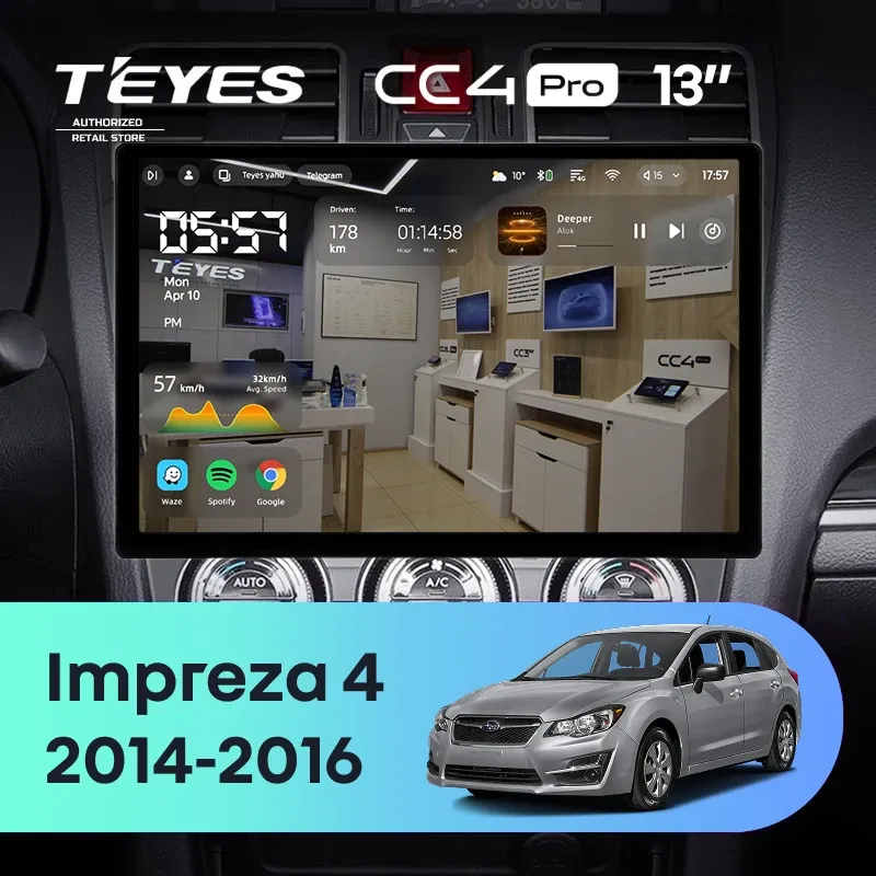 Штатная магнитола Teyes CC4 Pro 8/128 Subaru Impreza 4 (2014-2016) (13")