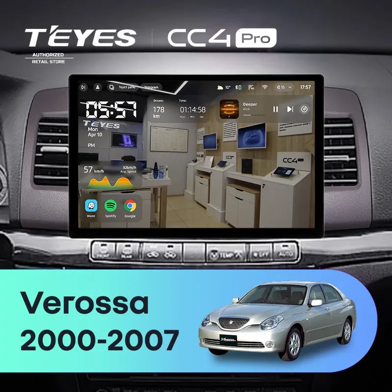 Штатная магнитола Teyes CC4 Pro 8/128 Toyota Verossa (2000-2007) F2 (13")