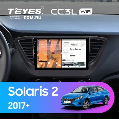 Штатная магнитола Teyes CC3L WiFi 2/32 Hyundai Solaris 2 (2017-2020) F2 (черный матовый) Тип-B
