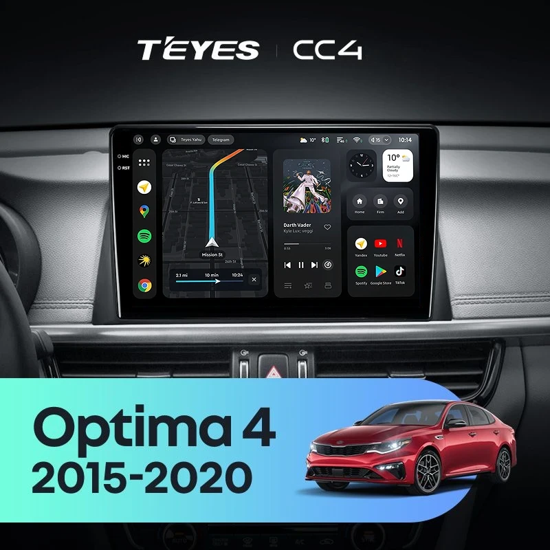 Штатная магнитола Teyes CC4 6/64 Kia Optima 4 JF (2015-2020) Тип-B