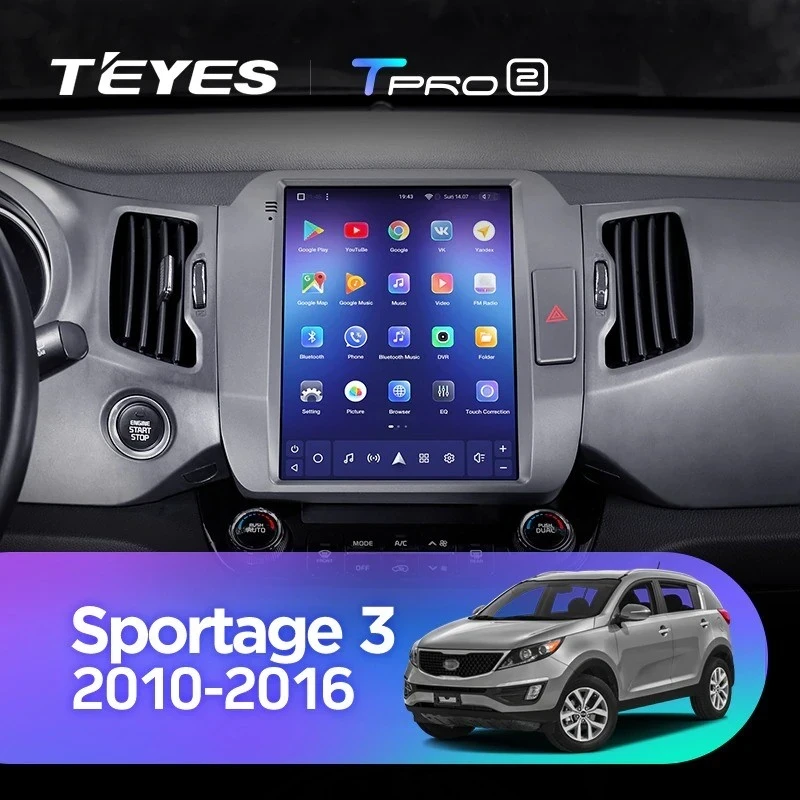Штатная магнитола Tesla style Teyes TPRO 2 3/32 Kia Sportage 3 SL (2010-2016) Тип-AВ