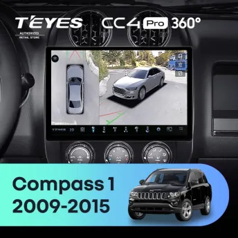 Штатная магнитола Teyes CC4 Pro 360 12/256 Jeep Compass 1 MK (2009-2015) (11")