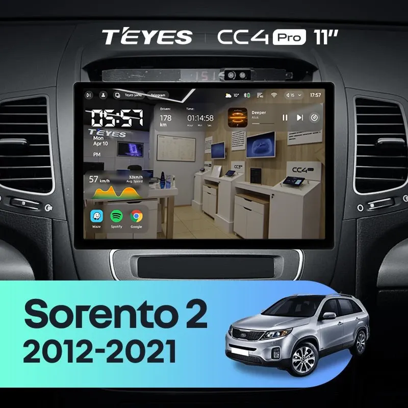 Штатная магнитола Teyes CC4 Pro 8/128 Kia Sorento 2 II XM (2012-2021) F1 (11")