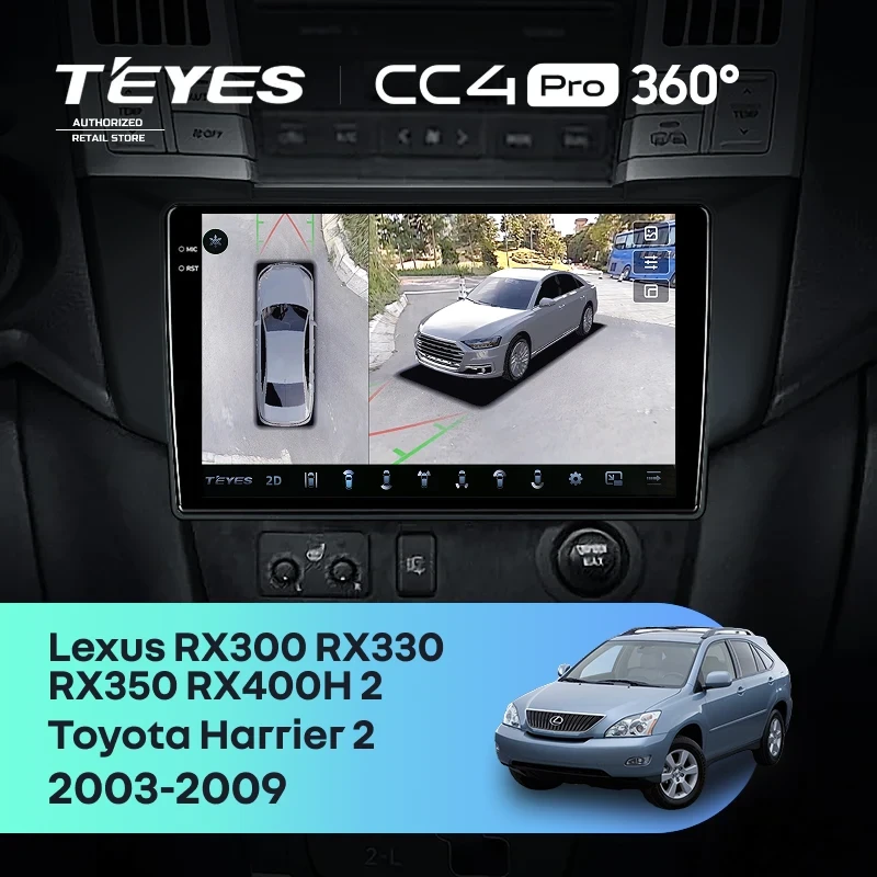 Штатная магнитола Teyes CC4 Pro 360 8/128 Toyota Harrier (2003-2009) F3