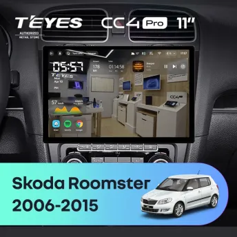Штатная магнитола Teyes CC4 Pro 8/128 Skoda Roomster (2006-2015) (11")