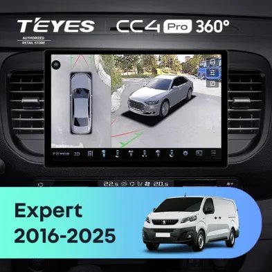 Штатная магнитола Teyes CC4 Pro 360 12/256 Peugeot Expert (2016-2025) (13")
