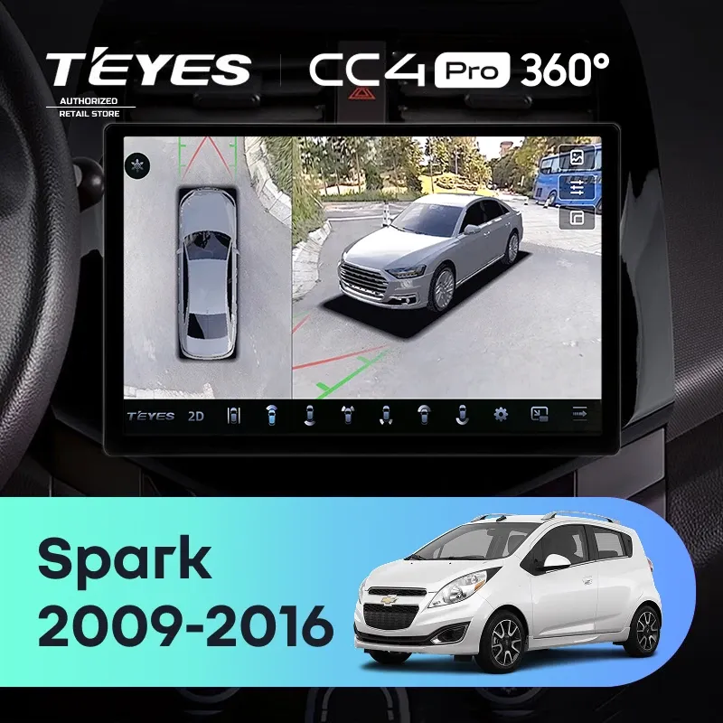 Штатная магнитола Teyes CC4 Pro 360 12/256 Chevrolet Spark M300 (2009-2016) F1 (11")
