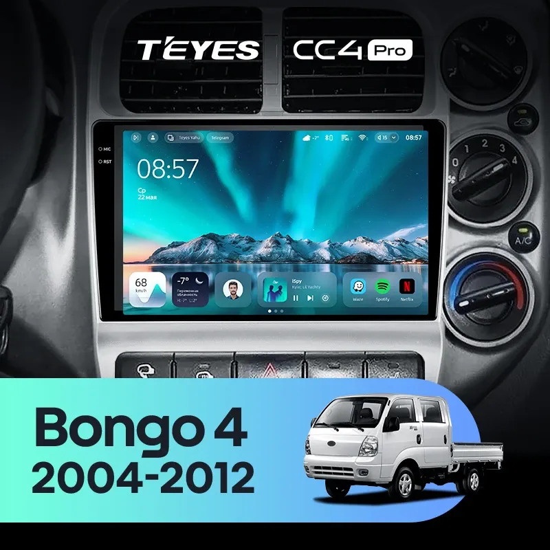 Штатная магнитола Teyes CC4 Pro 8/128 Kia Bongo 4 (2004-2012)
