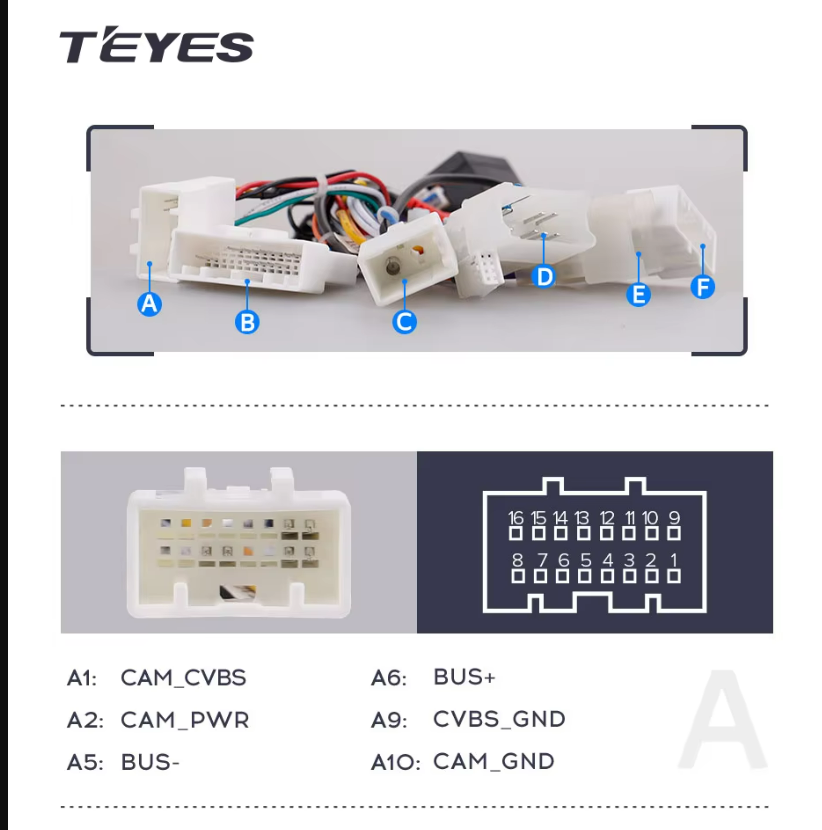 Проводка питания TEYES для Toyota + Canbus для подключения Android ГУ
