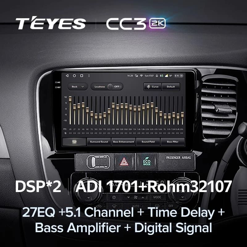 Штатная магнитола Teyes CC3 2K 4/64 Mitsubishi Outlander 3 GF0W GG0W (2012-2018) Тип-B Правый руль