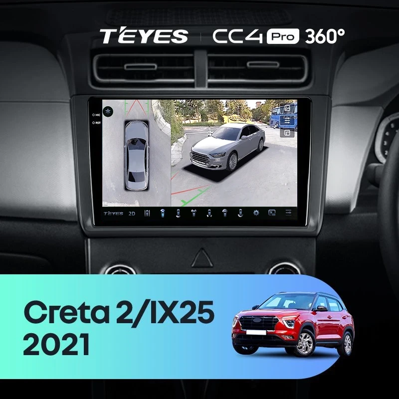 Штатная магнитола Teyes CC4 Pro 360 12/256 Hyundai Creta 2 (2021-2022) (матовая) F1