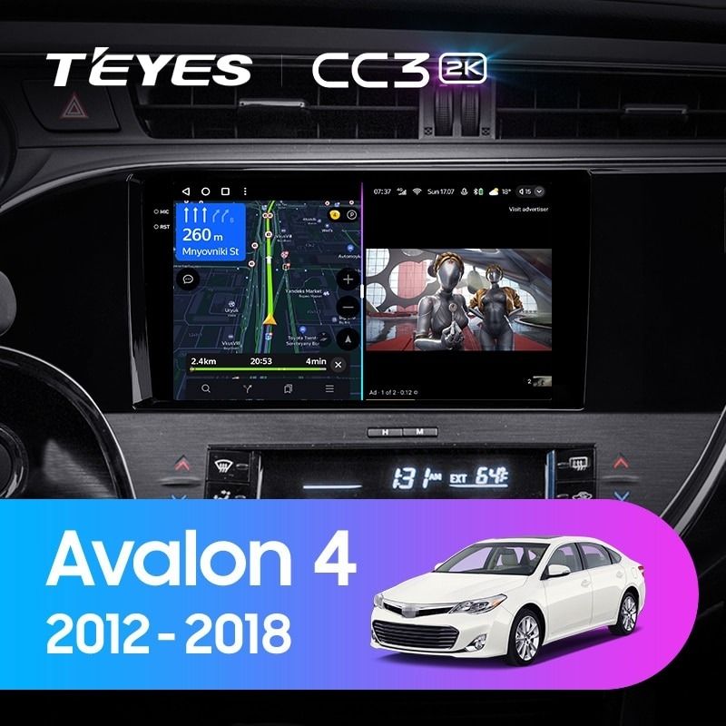 Штатная магнитола Teyes CC3 2K 4/64 Toyota Avalon IV XX40 (2012-2018)