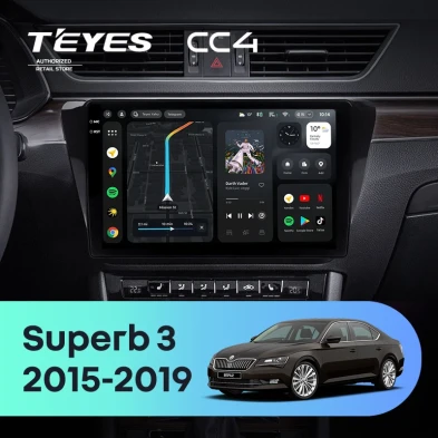 Штатная магнитола Teyes CC4 8/128 Skoda Superb 3 (2015-2019)