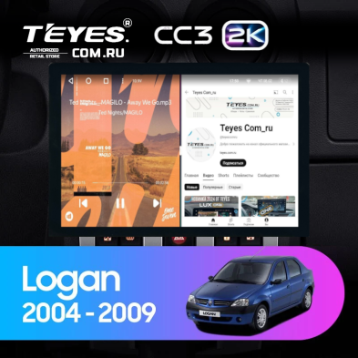 Штатная магнитола Teyes CC3 2K 4/64 Renault Logan 1 (2004-2009) (13")