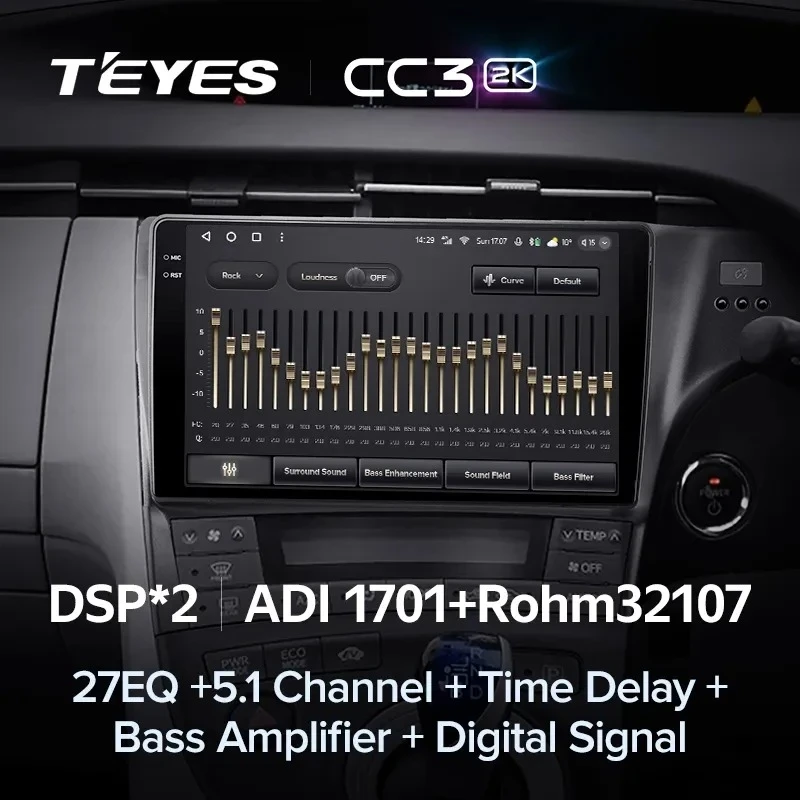 Штатная магнитола Teyes CC3 2K 360 6/128 Toyota Prius 3 XW30 (2009-2015) F2 Правый руль