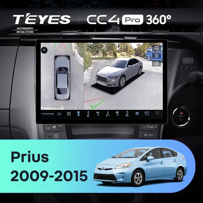 Штатная магнитола Teyes CC4 Pro 360 8/128 Toyota Prius 3 XW30 (2009-2015) F2 Правый руль (11")