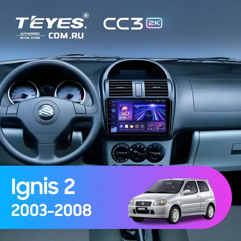 Штатная магнитола Teyes CC3 2K 360 6/128 Suzuki Ignis 2 (2003-2008)