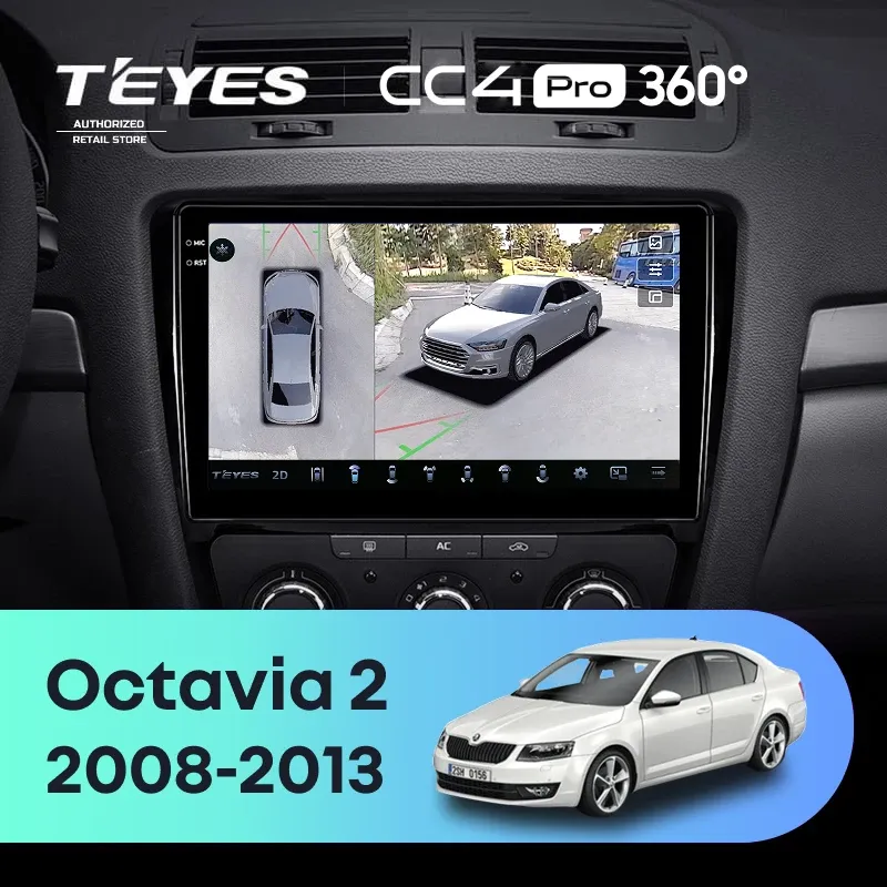 Штатная магнитола Teyes CC4 Pro 360 12/256 Skoda Octavia 2 A5 (2008-2013)