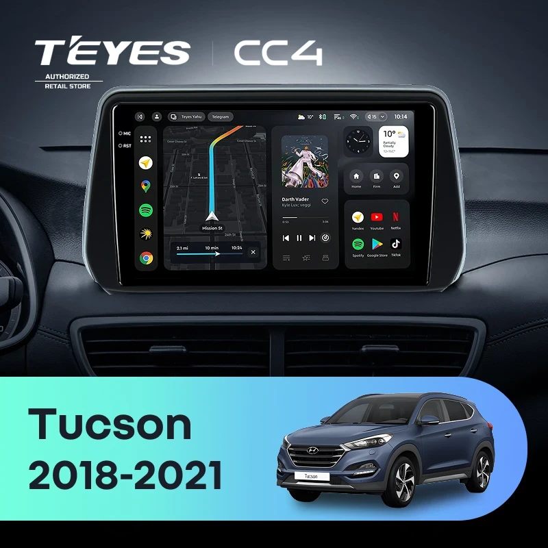 Штатная магнитола Teyes CC4 6/64 Hyundai Tucson (2018-2021)