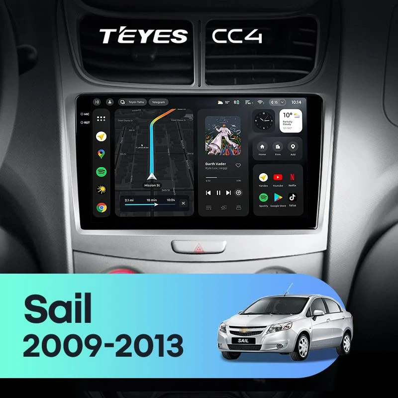 Штатная магнитола Teyes CC4 6/64 Chevrolet Sail (2009-2013)