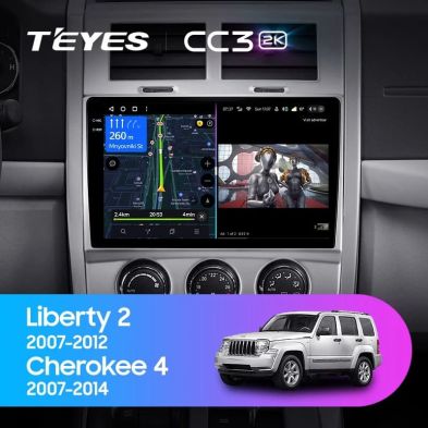 Штатная магнитола Teyes CC3 2K 4/32 Cherokee 4 KK (2007-2014)