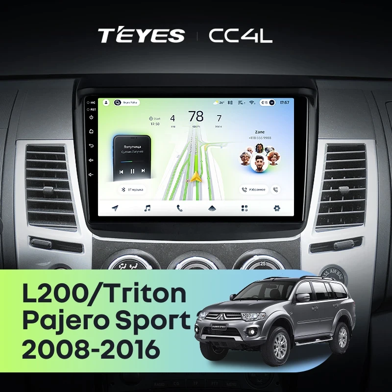 Штатная магнитола Teyes CC4L 6/64 Mitsubishi Pajero Sport 2 (2008-2016)
