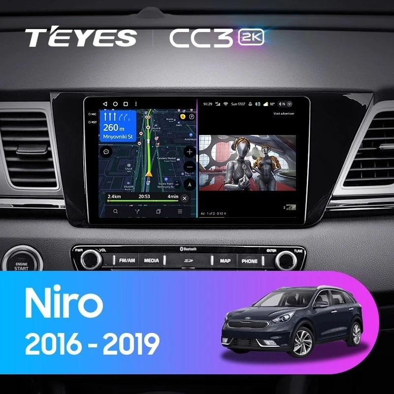 Штатная магнитола Teyes CC3 2K 6/128 Kia Niro DE (2016-2019)