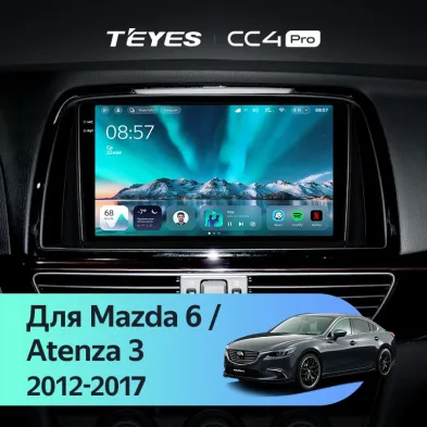 Штатная магнитола Teyes CC4 Pro 12/256 Mazda Atenza 3 (2012-2017) Тип-B Правый руль